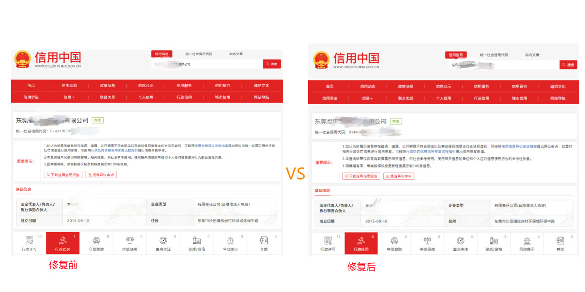 信用中国修复案例